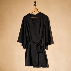 Thirdlove Satin Robe - Black - New